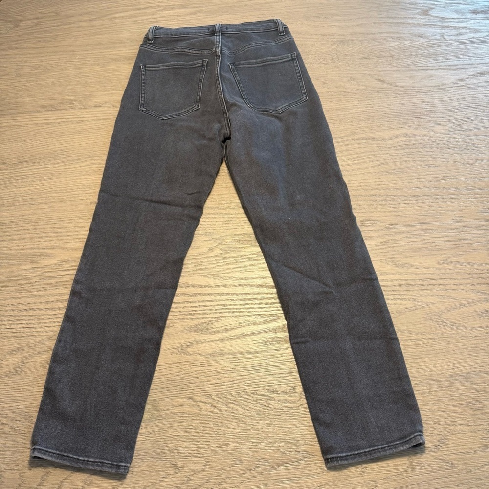 Express Black Denim Slim Super High Rise Front Seam Jeans Sz 6R 90's Punk Rock - Picture 7 of 10